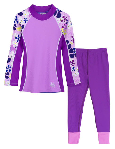 Buy PINK N' PROPER Nerida Tropical Long Sleeve Rash Guard Zip Up 2 Piece  Swimwear Set in Pink Navy in Pink 2024 Online
